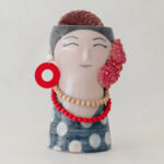 jarron flamenca kokeshi artesania ceramica